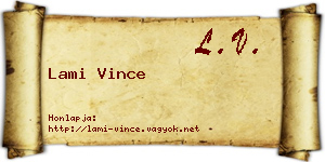 Lami Vince névjegykártya